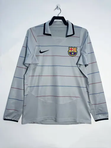 2003/2004 Rétro Barcelone Manches Longues Extérieur Maillot de Foot Qualité Thaï