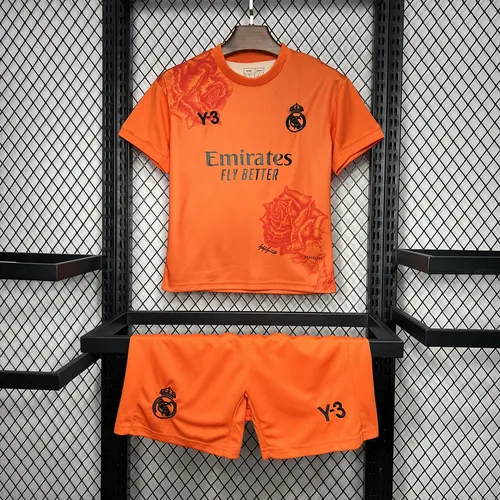 Maillot Orange Édition Spéciale Y-3 Real Madrid 2024/2025 Qualité Thaï Taille Enfant