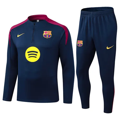 2025/2026 Barcelona Half-Pull Training Suit Royal Blue Jersey AAA fan-grade Set 01