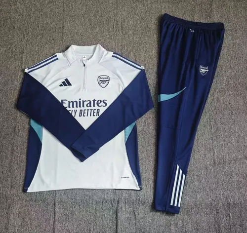 2025/2026 Arsenal Media Cremallera Chándal Entrenamiento Gris Claro Camiseta Fútbol Calidad Tailandesa Set