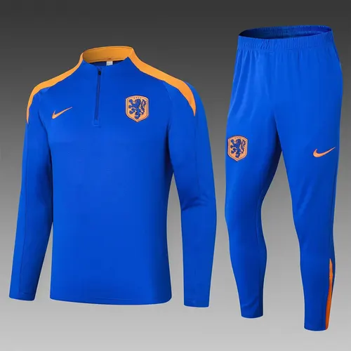 2024 Netherlands Half-Pull Training Suit Colorful Blue Football Shirt AAA fan-grade Set