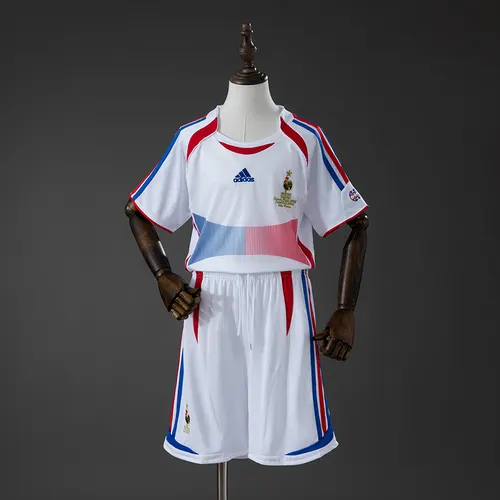 2006 Retro Frankreich Auswärts-Fußballtrikot Kindergröße — view 1