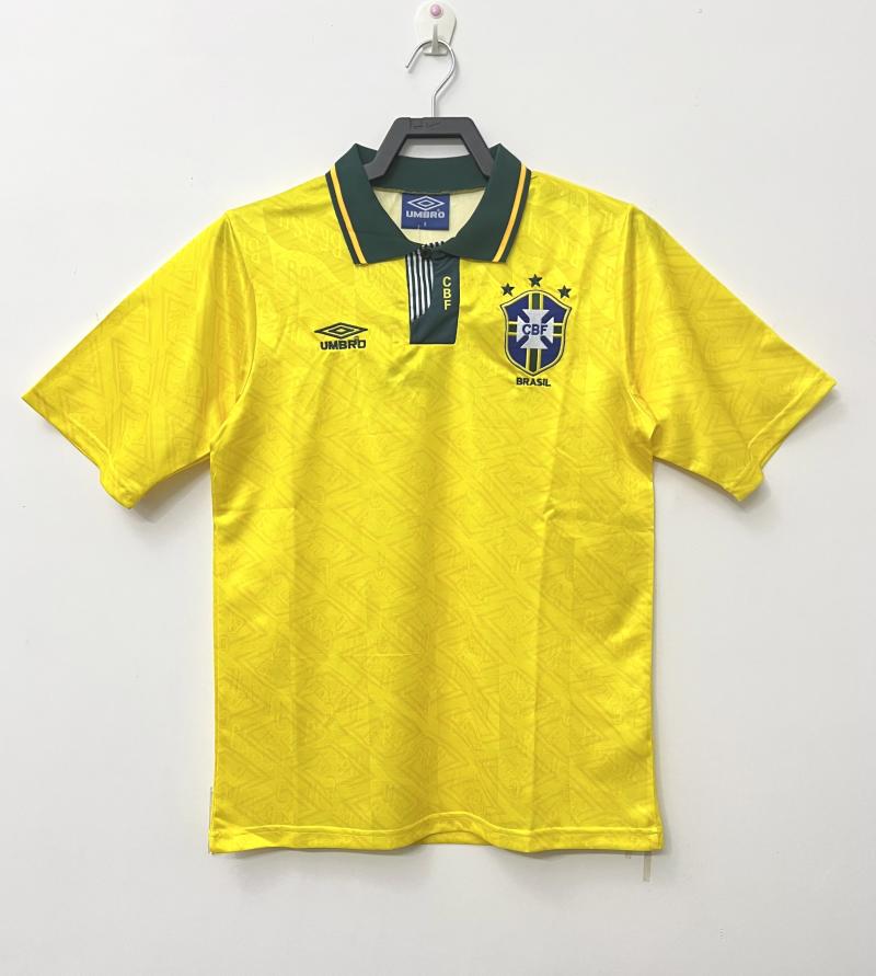 1991-1993 레트로 브라질 홈 축구 저지 태국 퀄리티