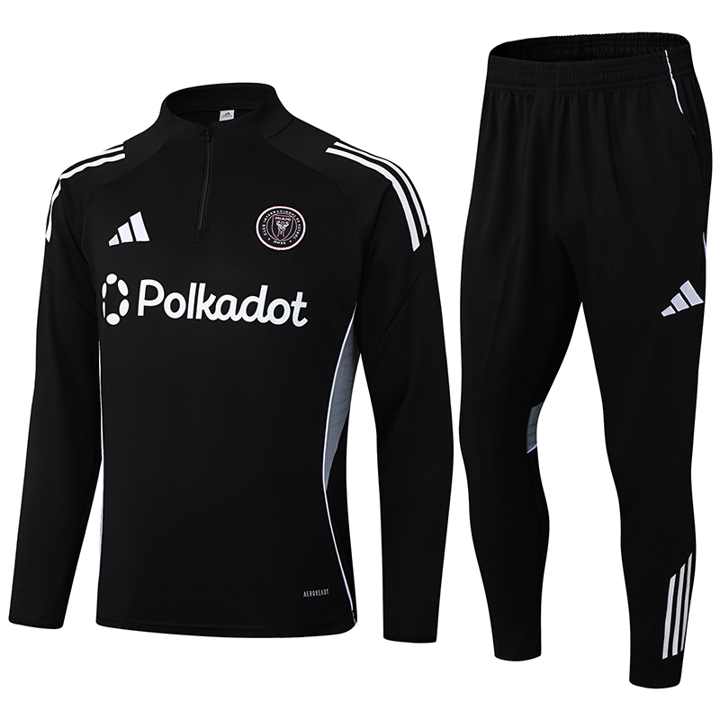 2025/2026 Inter Miami Half-Pull Training Suit Black Football Shirt AAA fan-grade Set