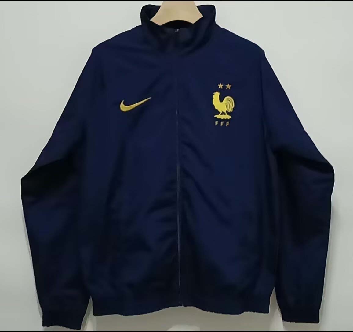 2024 France Windbreaker Navy Soccer Jersey AAA fan-grade