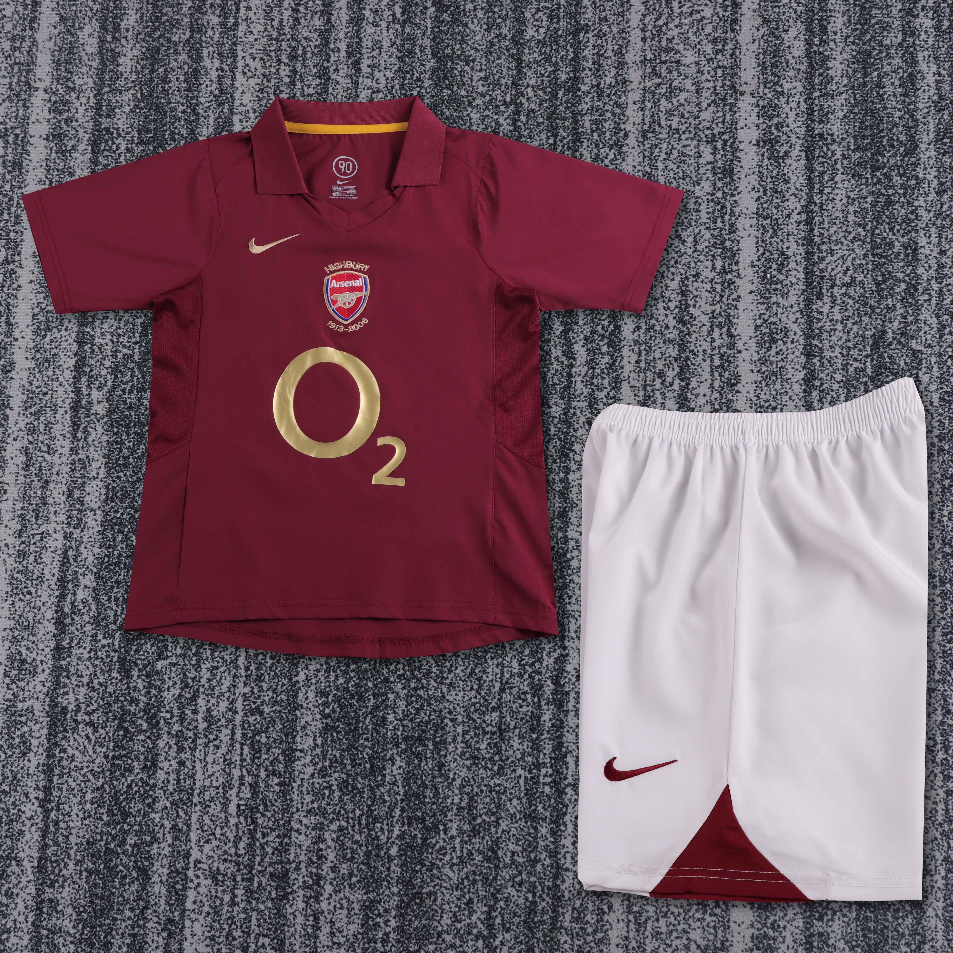 2005-2006 Retro Arsenal Home Football Shirt AAA fan-grade Kids Size
