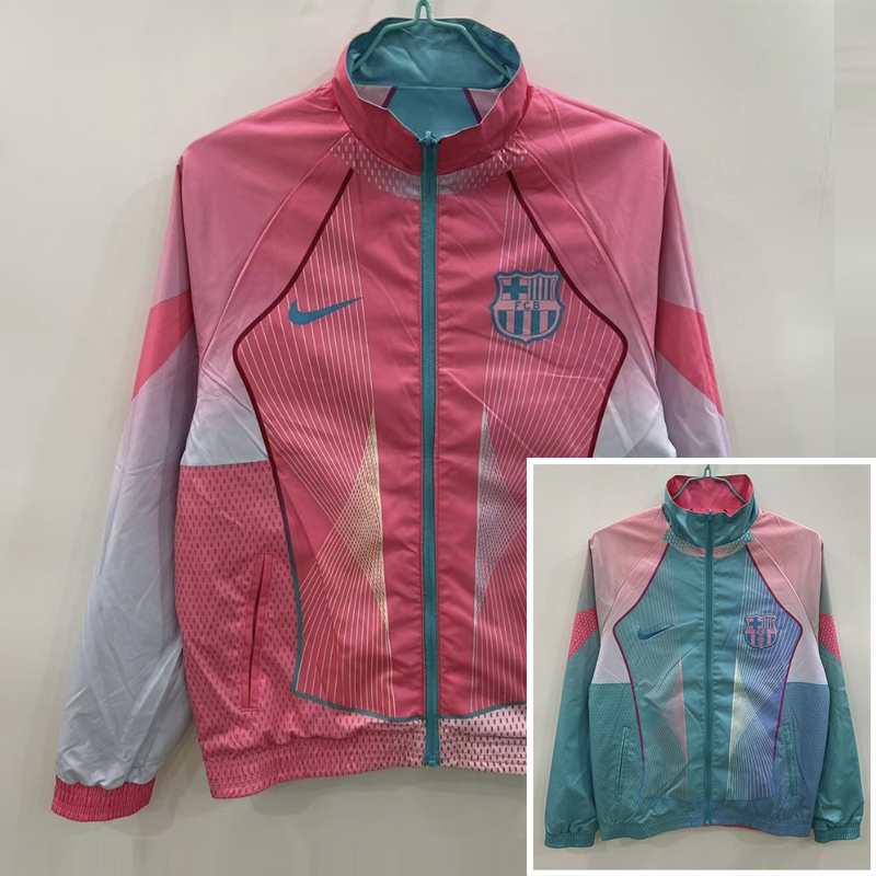 2025/2026 Barcelona Reversible Windbreaker blue and pink Soccer Jersey AAA fan-grade
