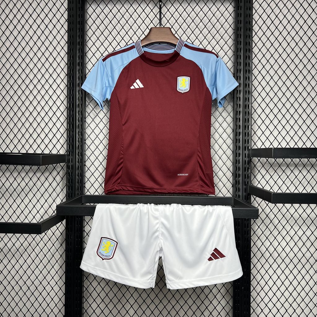 2024/2025 Aston Villa Home Football Jersey Shirt AAA fan-grade Kids Size