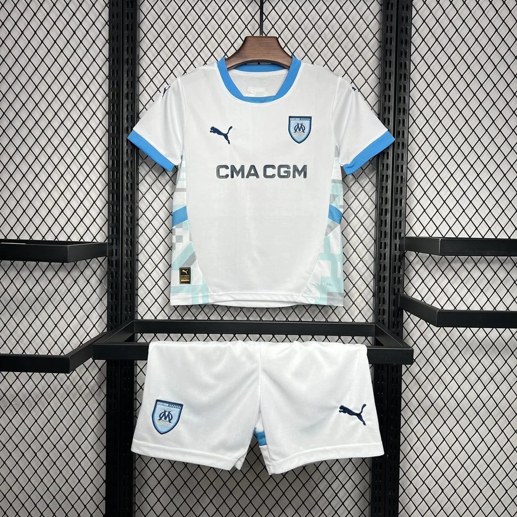 2024/2025 Olympique de Marseille Home Football Shirt AAA fan-grade Kids Size