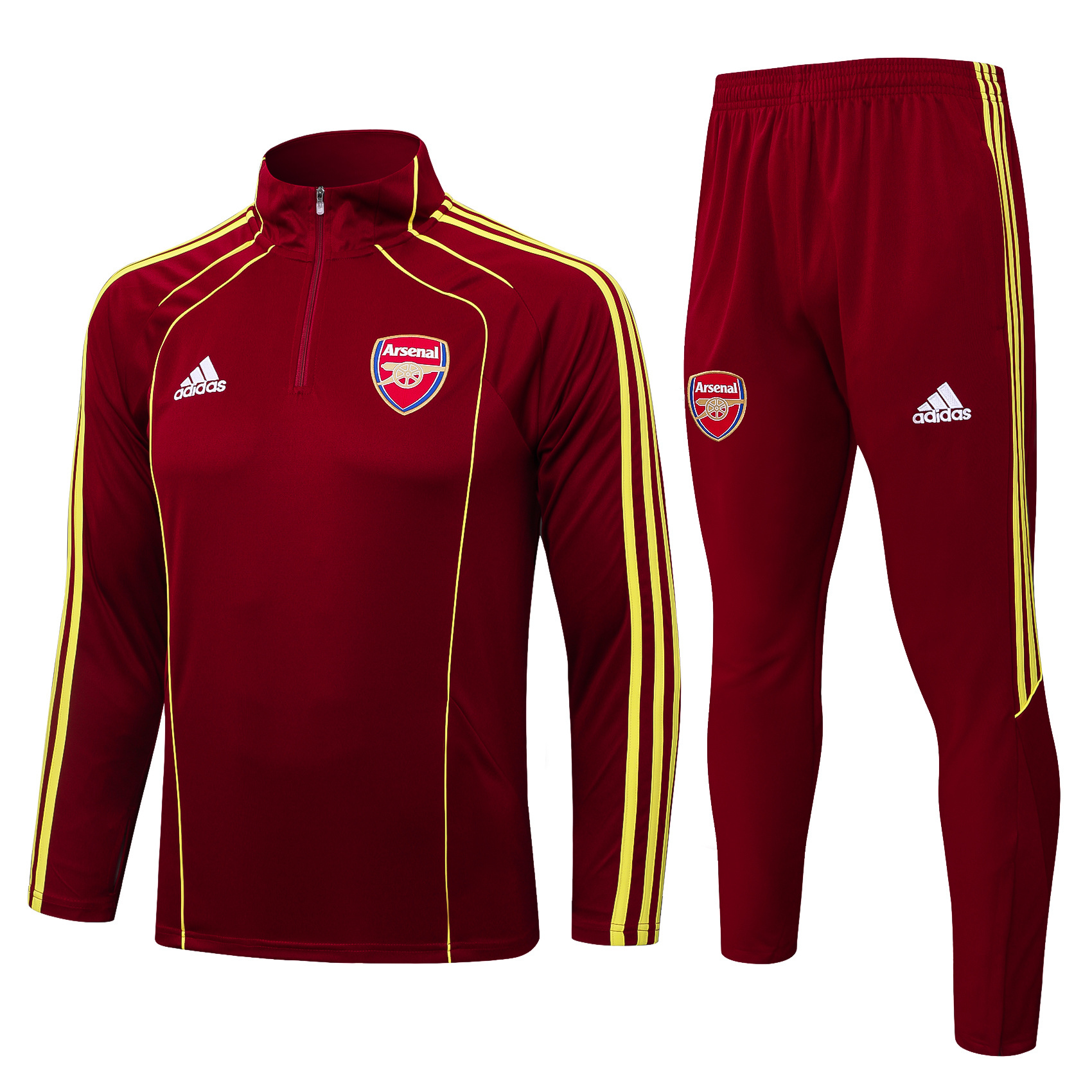 2025/2026 Arsenal Half-Pull Training Suit Maroon Retro Edition Football Shirt AAA fan-grade Set