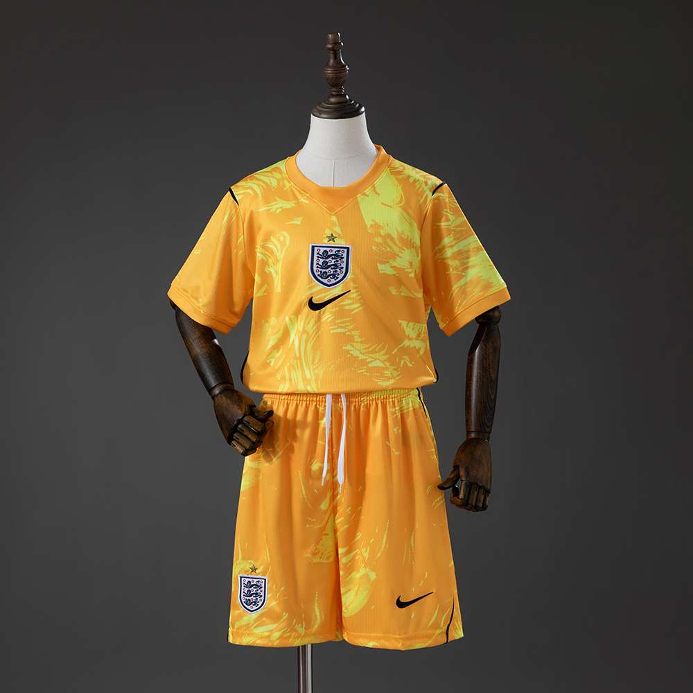 2026 England Torwart -Gelbes Trikot AAA Fan-Qualität Kindergröße