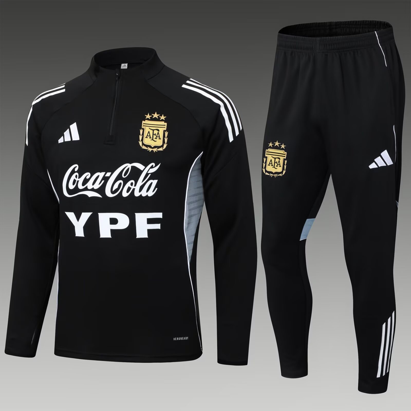 2025 Argentina Half-Pull Training Suit Black Football Shirt AAA fan-grade Set