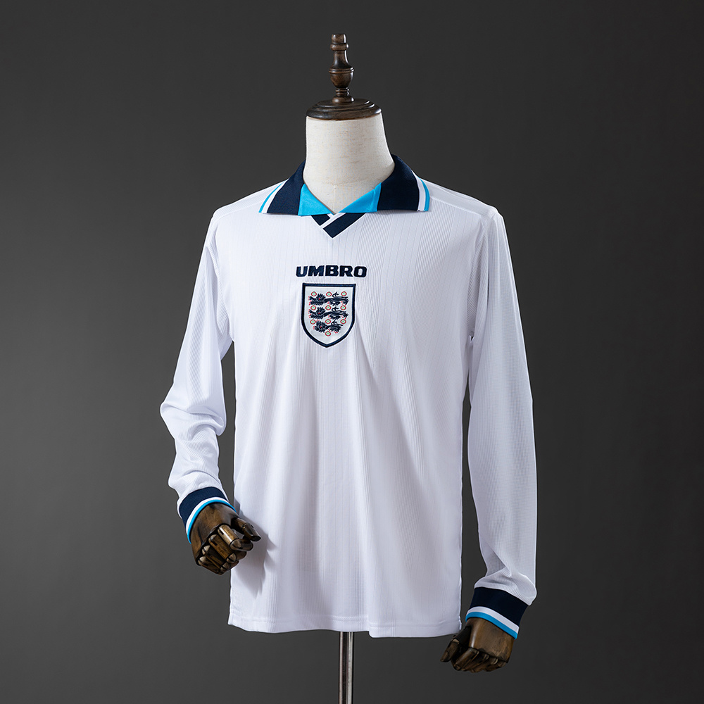 1996 Retro England Home Long Sleeve Jersey AAA fan-grade