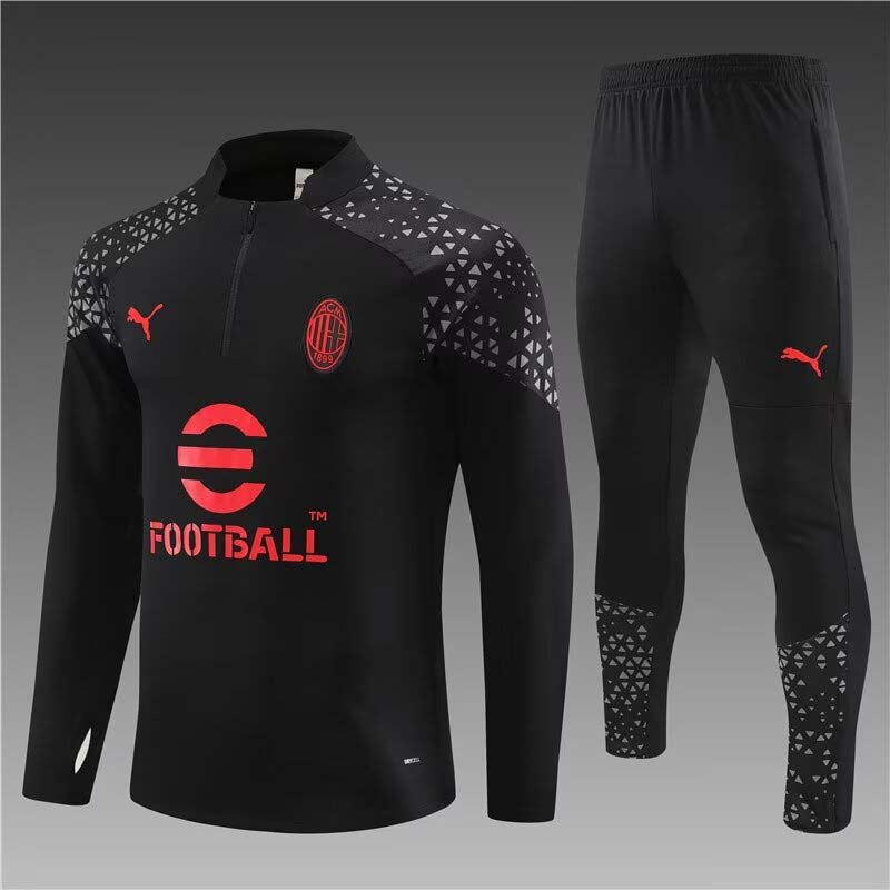 2023/2024 AC Milan Half-Pull Training Suit Black Football Shirt AAA fan-grade Set