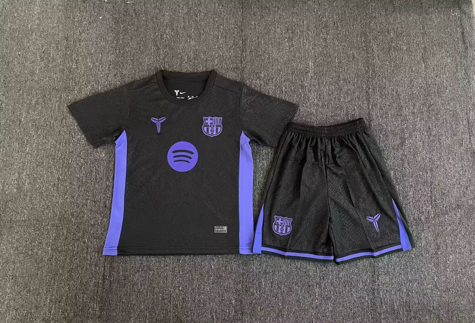 2025/2026 Barcelona Joint Version Black Football Jersey AAA fan-grade Kids Size