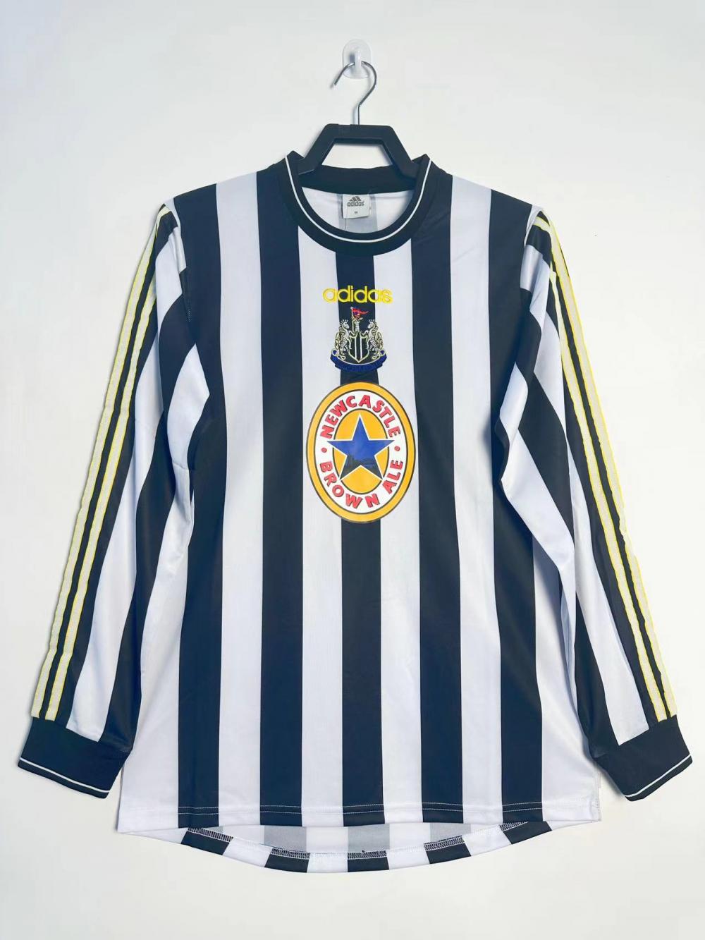 1997-1999 Retro Long Sleeve Newcastle United Home Soccer Jersey AAA fan-grade