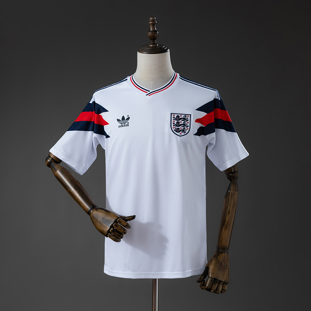1990 Retro England Home Soccer Jersey