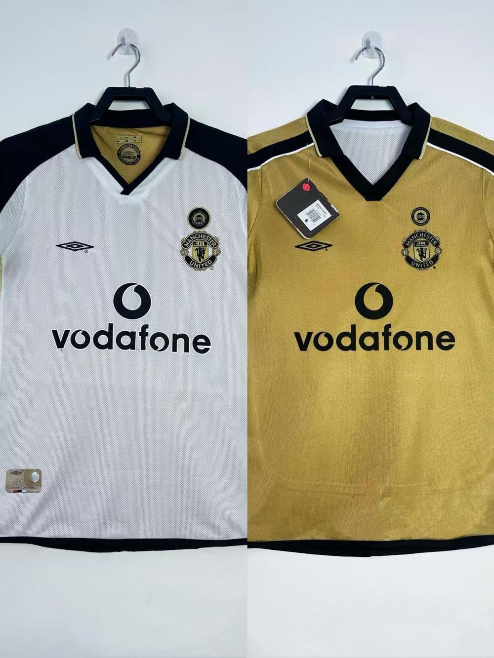 2001-2002 Retro Manchester United Double-sided Centennial Edition Football Shirt AAA fan-grade