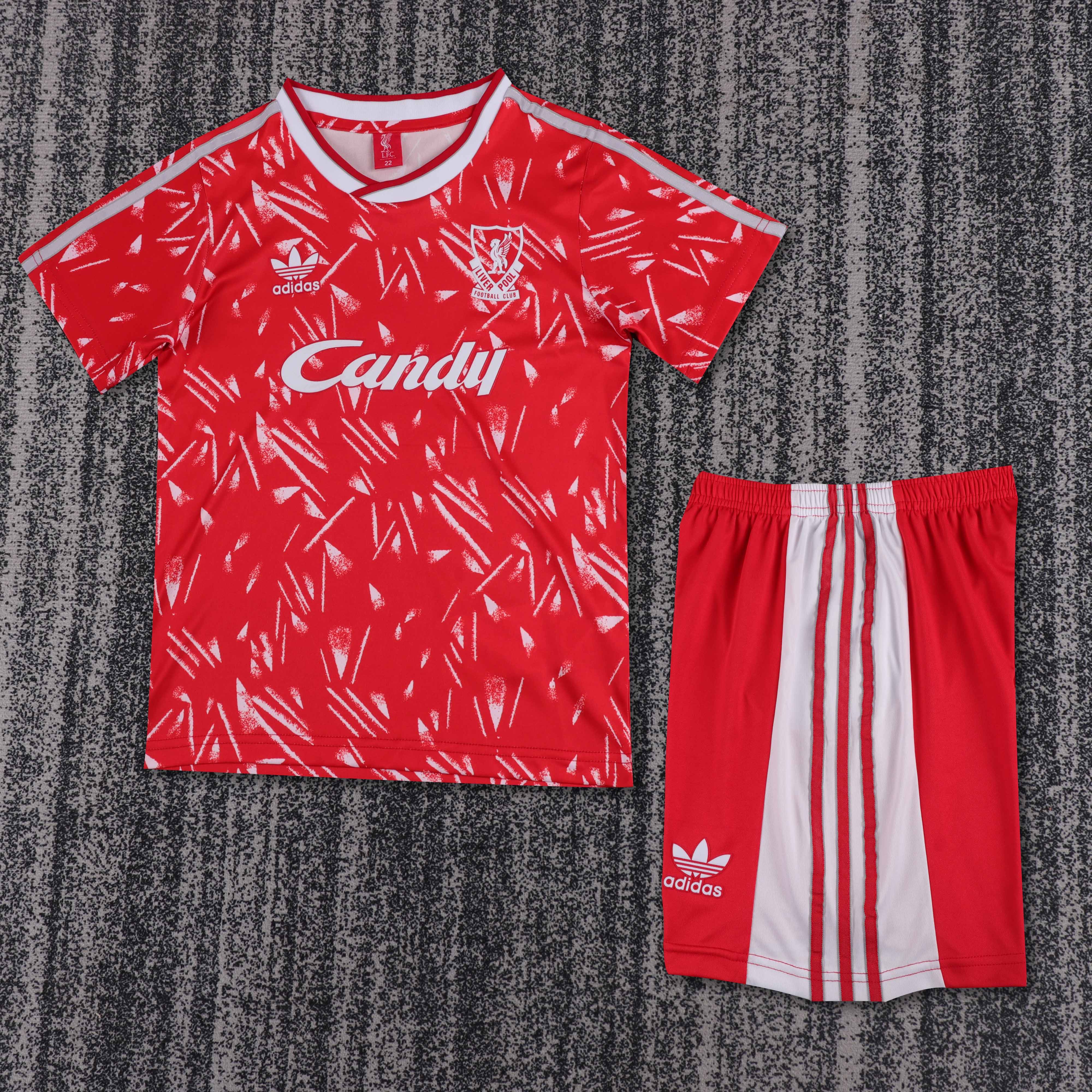1989-1991 Retro Liverpool Home Football Jersey AAA fan-grade Kids Size