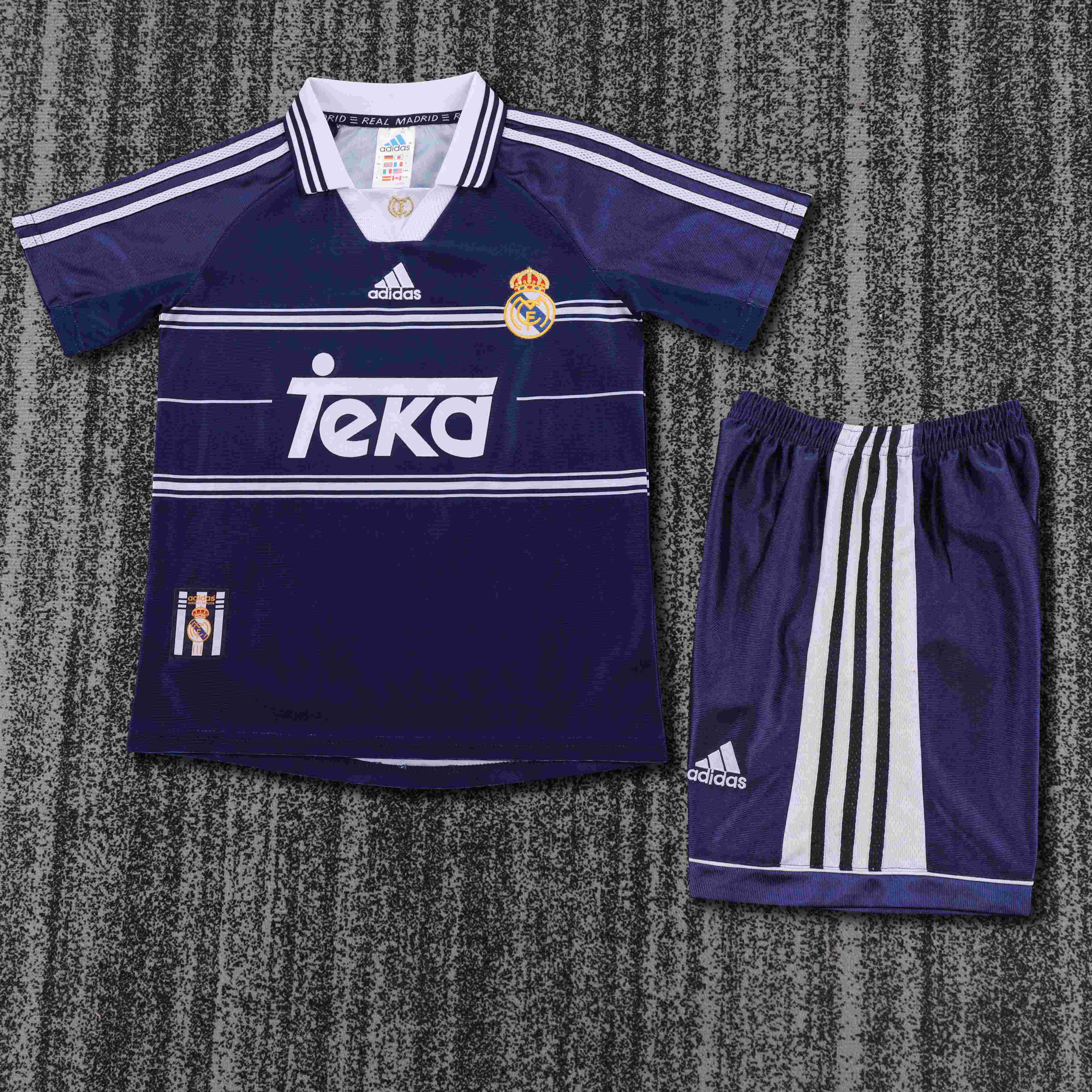 1998-1999 Retro Real Madrid Away Football Shirt AAA fan-grade Kids Size