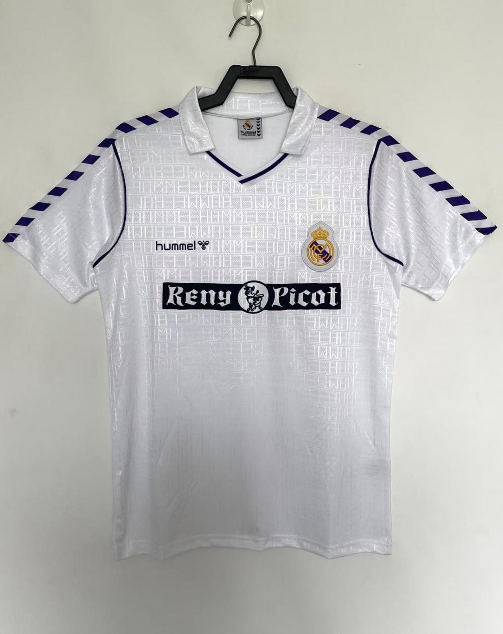 1988-1990 Retro Real Madrid Home Soccer Jersey AAA fan-grade
