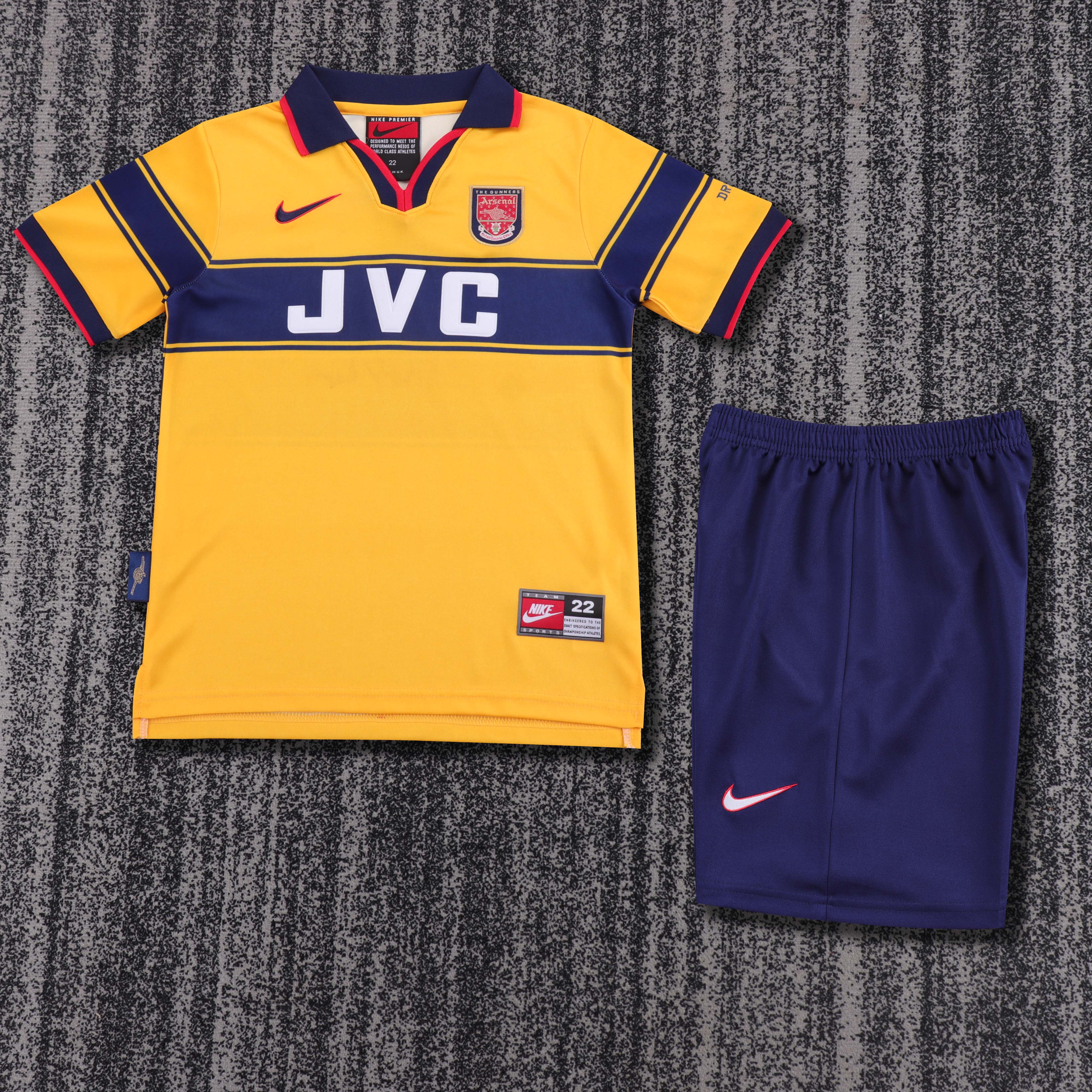 1997-1999 Retro Arsenal Away Football Shirt AAA fan-grade Kids Size