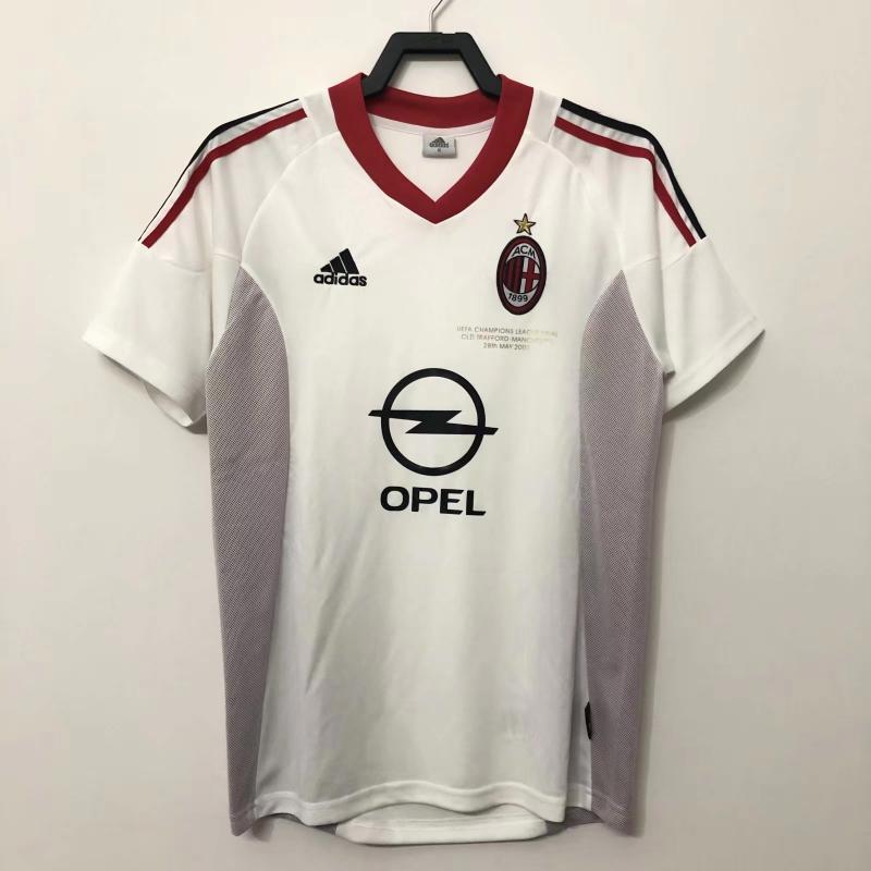 2002/2003 رجعي AC Milan قميص كرة قدم خارجي جودة تايلاندية