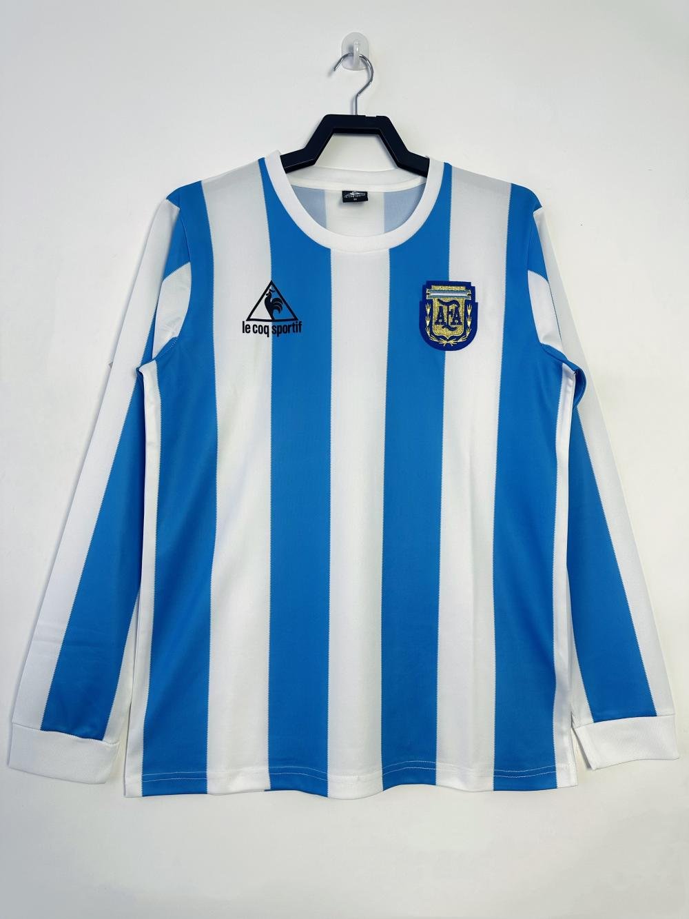 1986 Retro Long Sleeve Argentina National Team Home Jersey AAA fan-grade