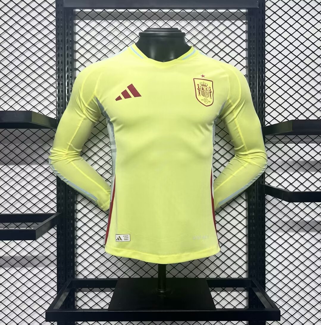 2024-2025 Player Version Spain Away Long Sleeve Soccer Shirt