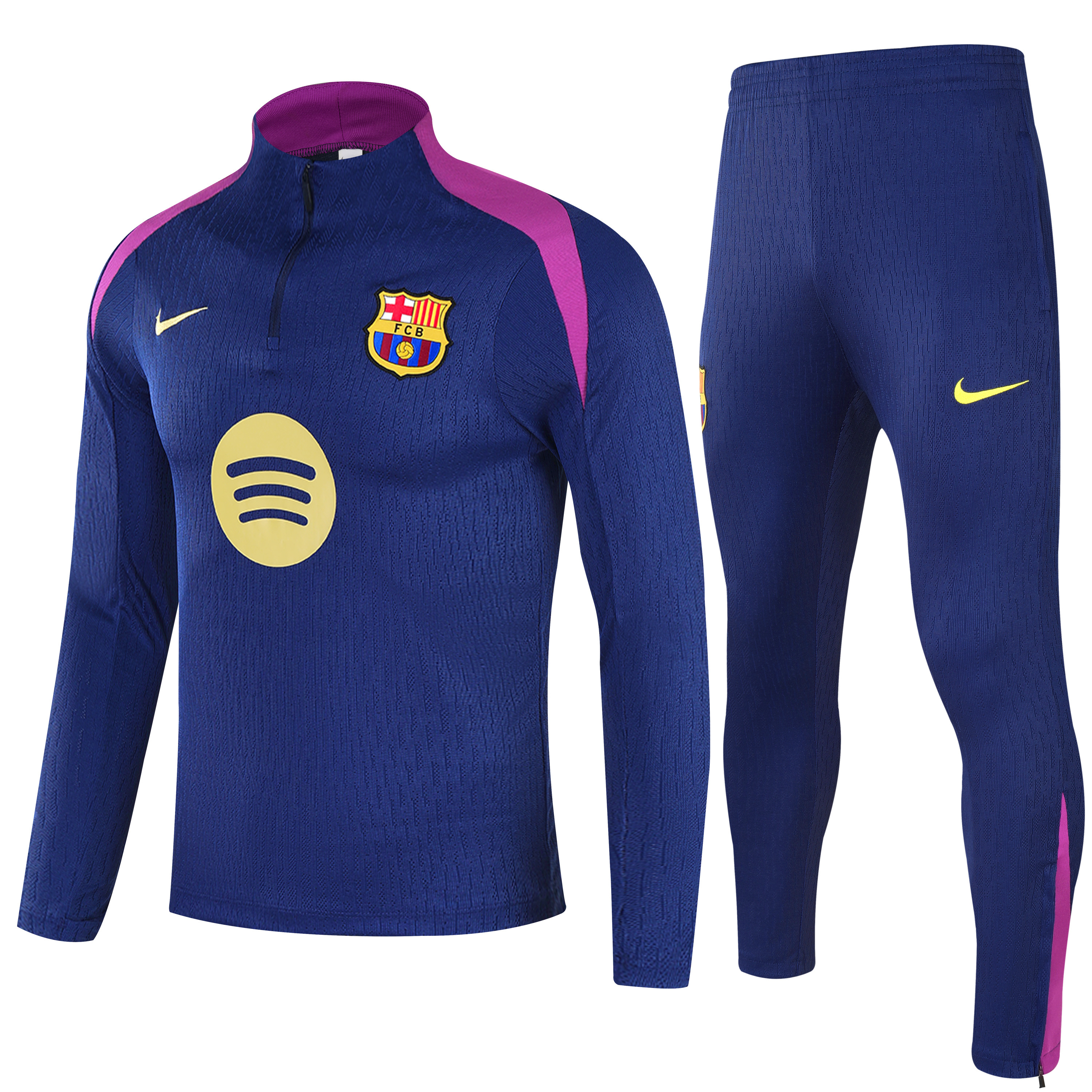 2025/2026 Barcelona Half-Pull Training Suit Royal Blue Jersey AAA fan-grade Set 02