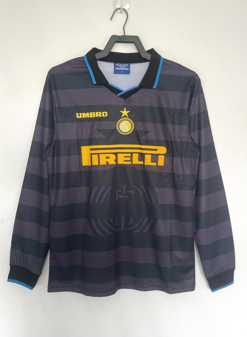 1997/1998 Retro Manga Larga Inter Milan Tercera Camiseta Visitante Calidad Tailandesa