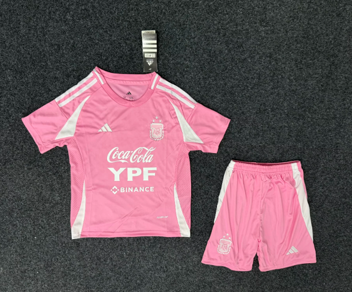 2025/2026 Argentina Away pink Football Shirt AAA fan-grade Kids Size