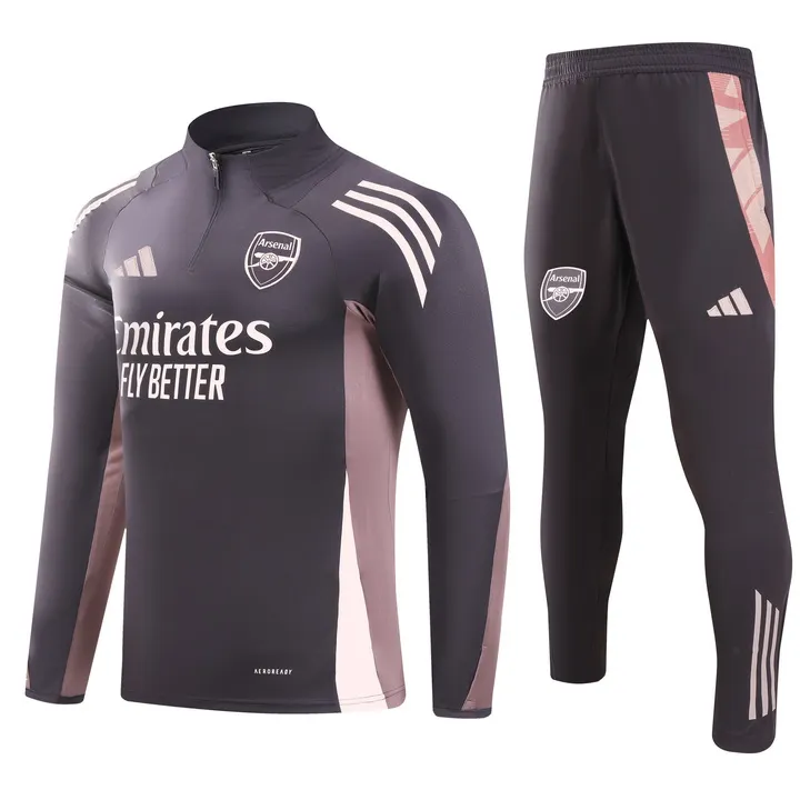 2024/2025 Arsenal Half-Pull Training Suit Purple Football Shirt AAA fan-grade Set