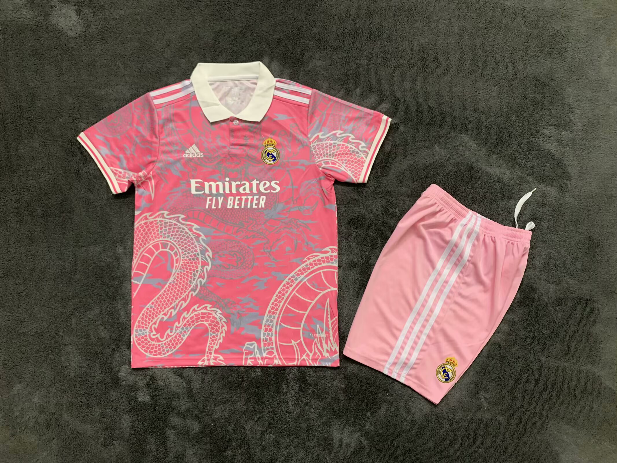 2025/2026 Real Madrid Chinese dragon pink Football Jersey AAA fan-grade Kids Size