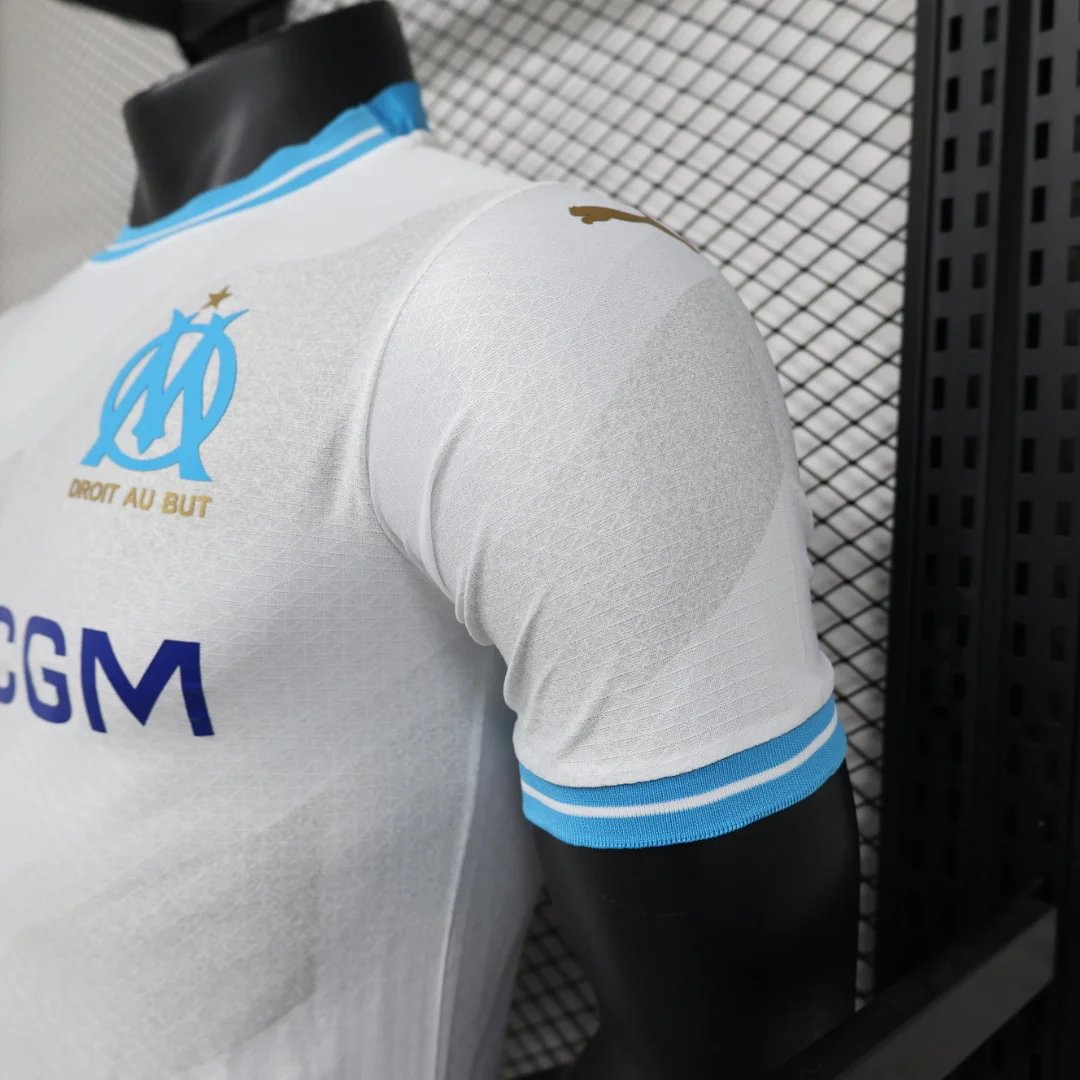 2023/2024 Player Version Olympique de Marseille Home Football Jersey — view 6