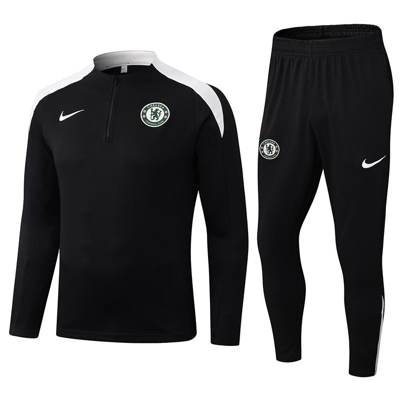 2025/2026 Chelsea Half-Pull Training Suit Black Football Shirt AAA fan-grade Set