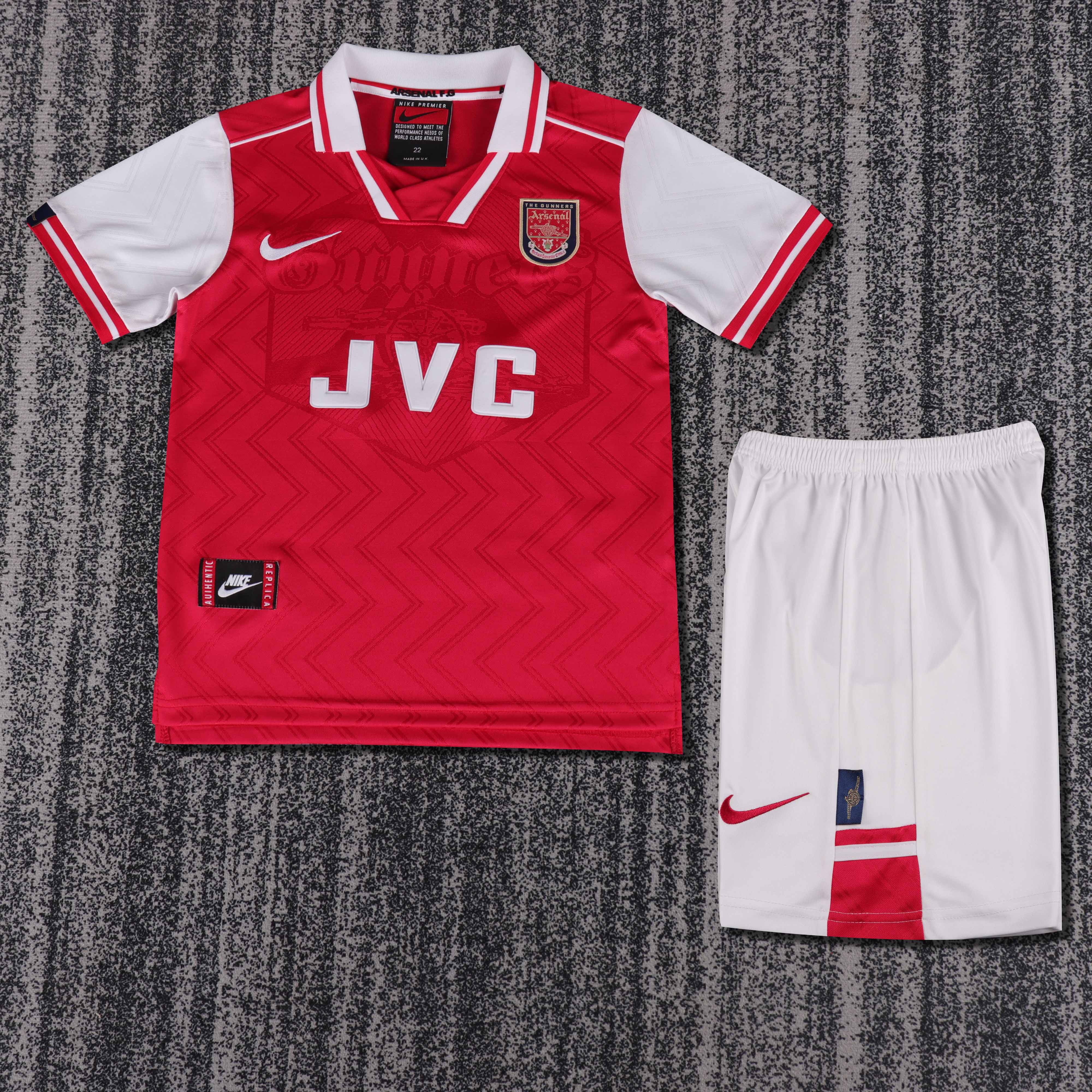 1996-1997 Retro Arsenal Home Football Shirt AAA fan-grade Kids Size
