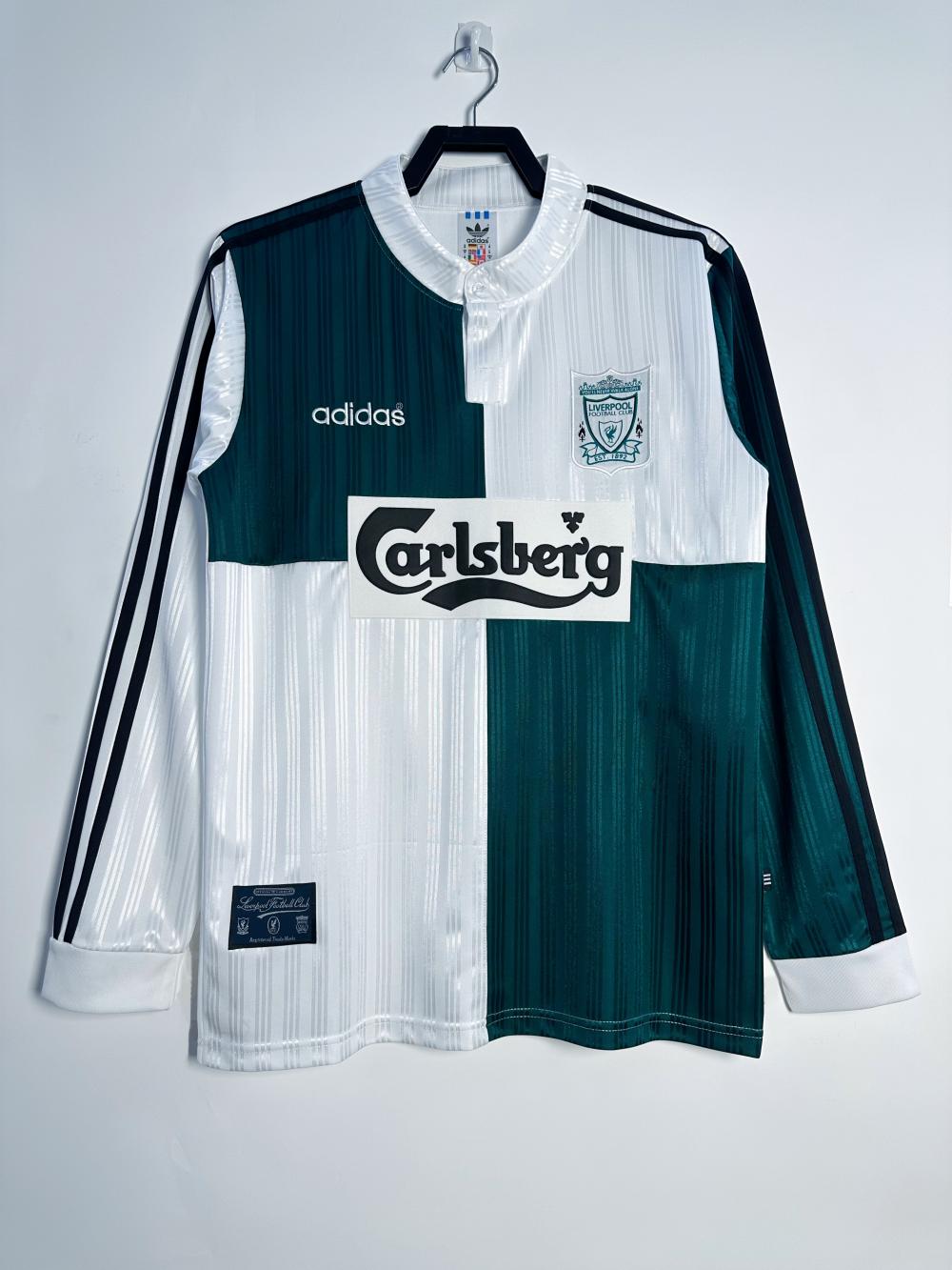 1995/1996 Retro Liverpool Camiseta Visitante Manga Larga Calidad Tailandia