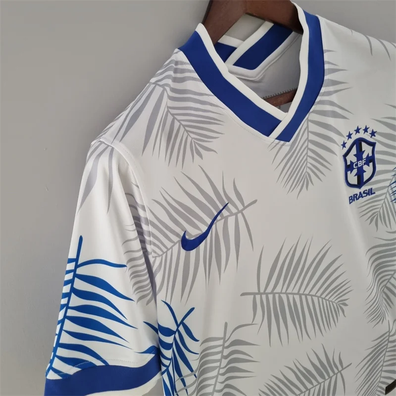 2022 Brasilien Klassisch Weiß Trikot AAA fan-gradät — view 2