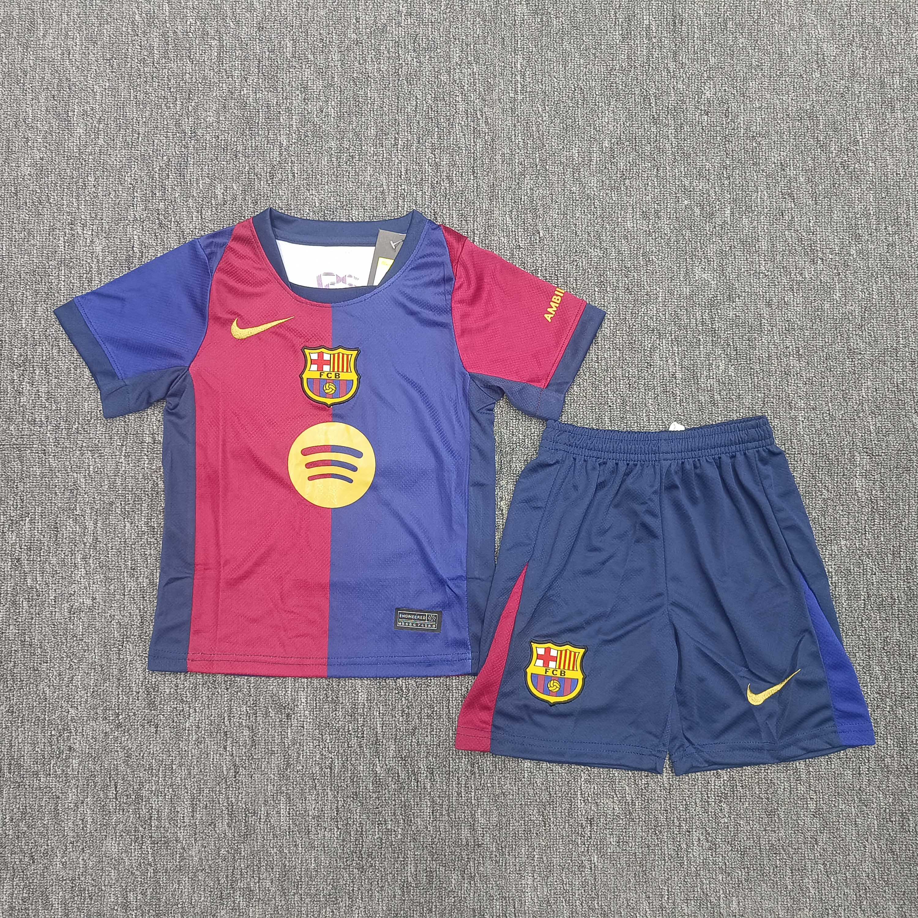 2025/2026 Barcelona Home No Spotify Football Jersey AAA fan-grade Kids Size