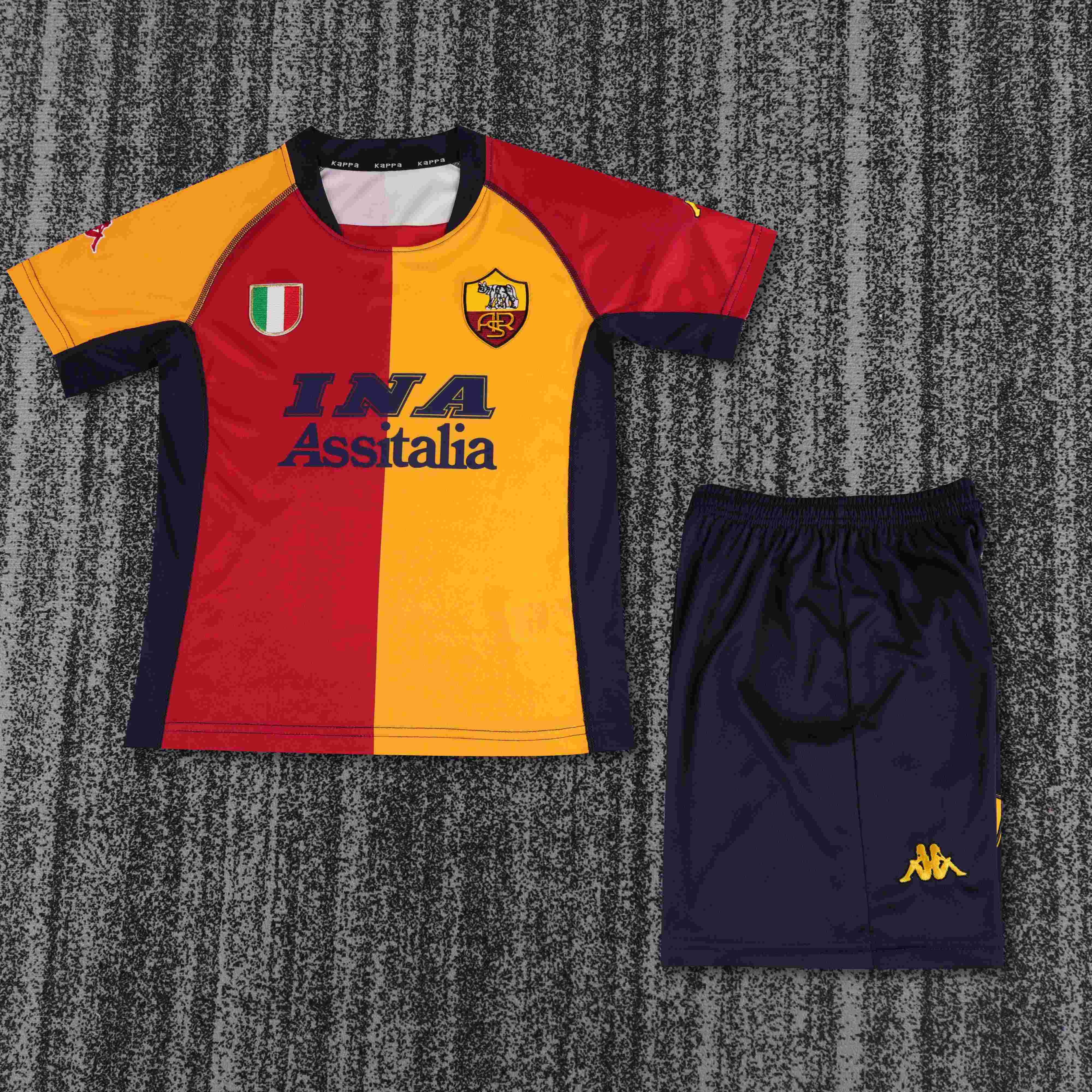 2000-2001 Retro Roma Home Soccer Jersey AAA fan-grade Kids Size