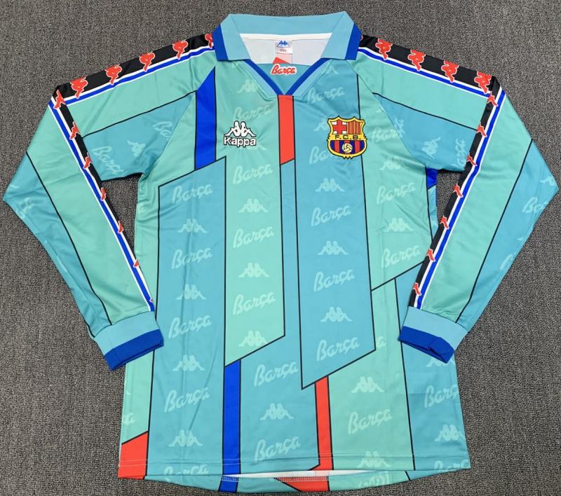 1996/1997 Retro Barcelona Auswärts Fußballtrikot Langarm Thailand-Qualität