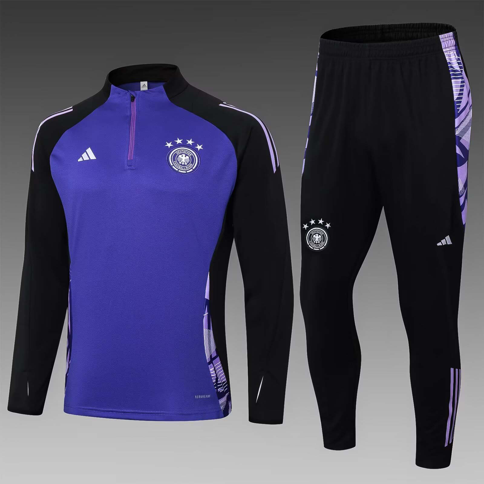 Ensemble de survêtement demi-traction Allemagne 2024 Violet Maillot