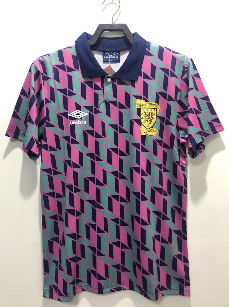 1988-1989 레트로 스코틀랜드 국가대표팀 어웨이 축구 저지 태국 퀄리티