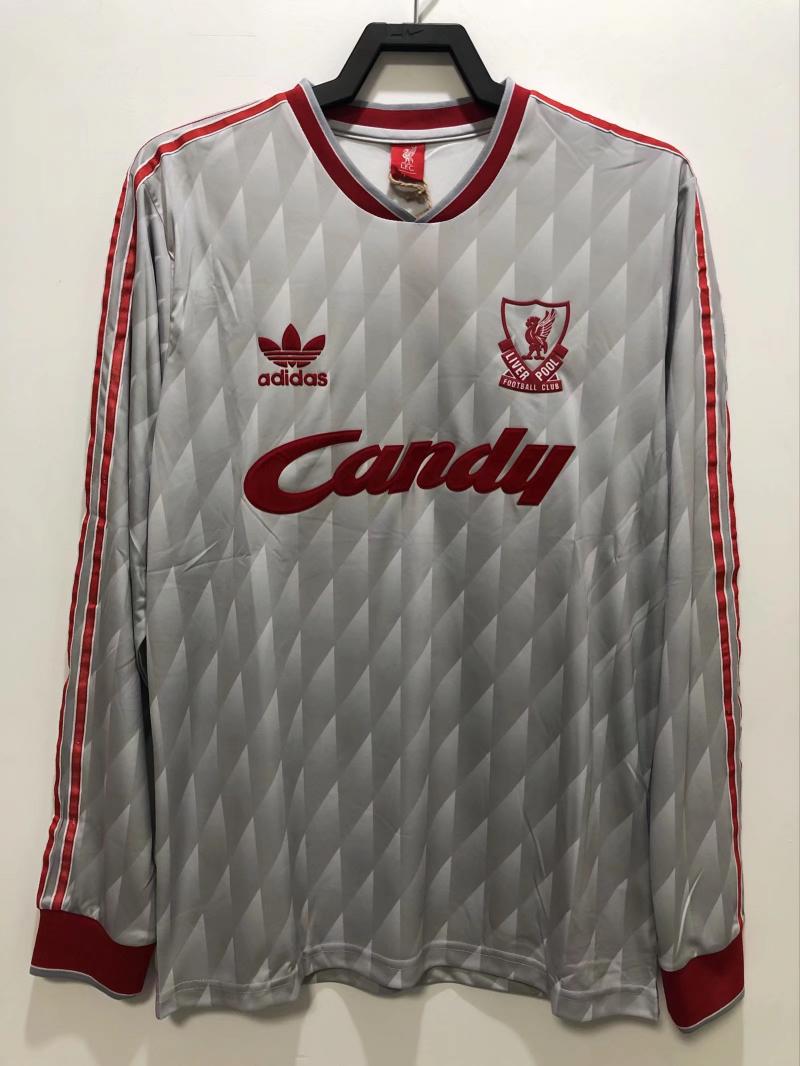 1989/1991 Retro Liverpool Camiseta Visitante Manga Larga Calidad Tailandesa