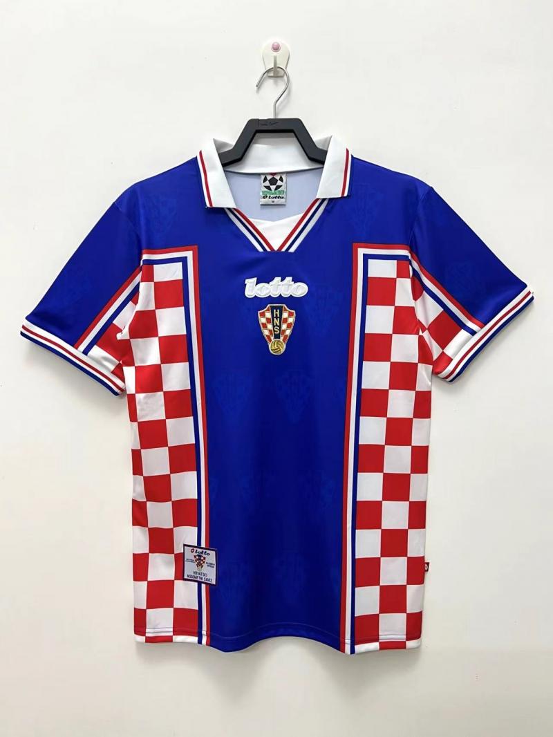 1998 Rétro Croatie Équipe Nationale Extérieur Maillot de Football Qualité Thaï