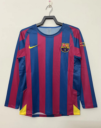 2005/2006 Retro Langarm Barcelona Heim Fußballtrikot UEFA Champions League Thai-Qualität