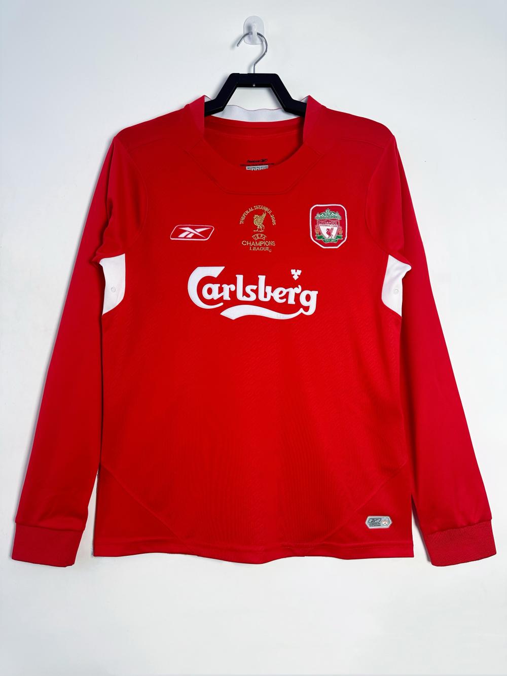 2004/2005 Retro Liverpool FC Camiseta de Local de Manga Larga Calidad Tailandesa