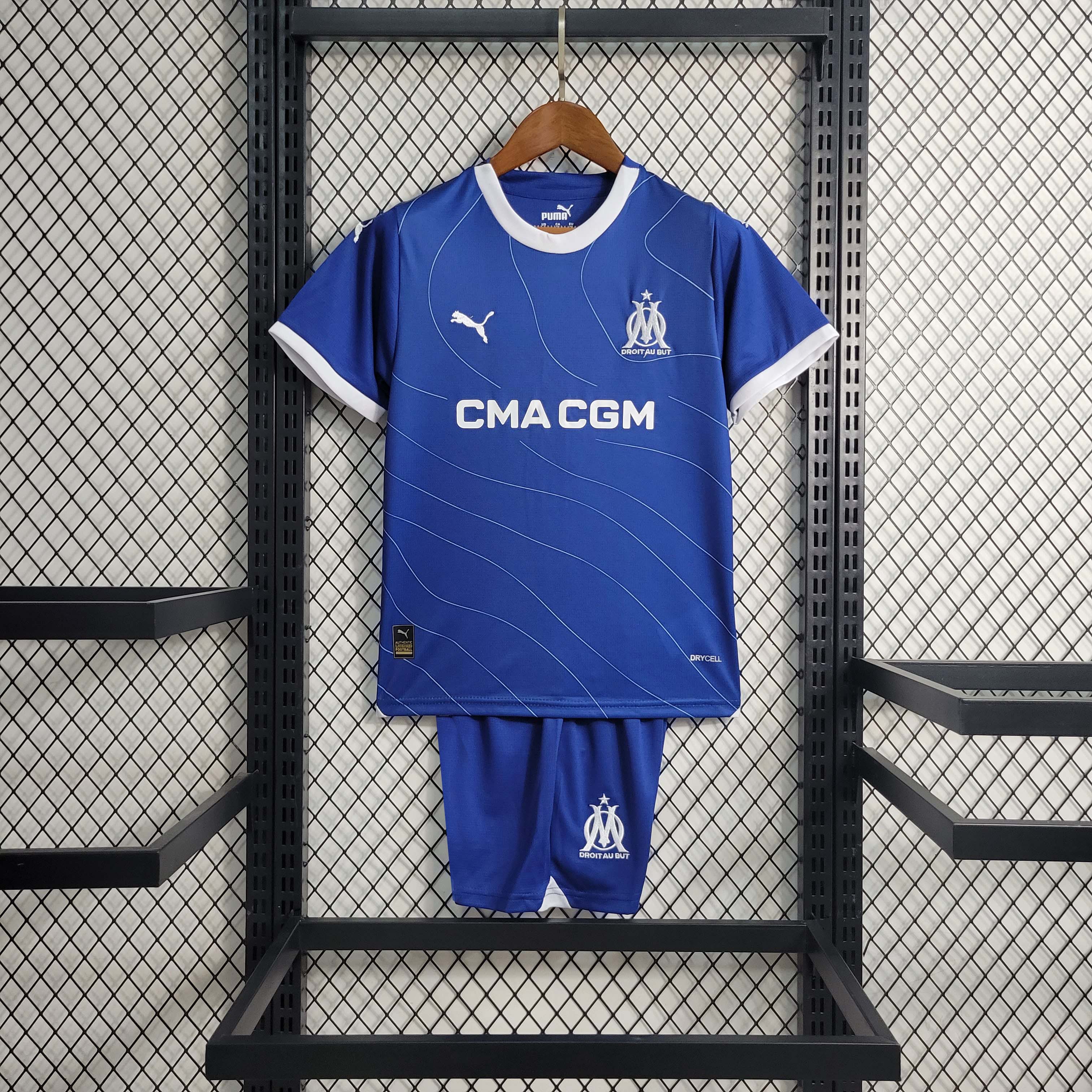 2023/2024 Olympique de Marseille Away Football Shirt AAA fan-grade Kids Size