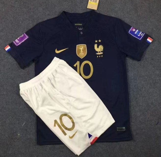 2022 France National Team Home Jersey (Player Version + All Patches) AAA fan-grade